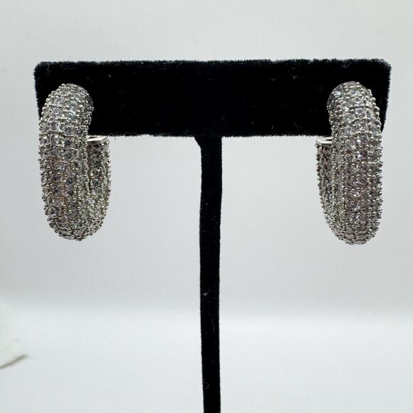 Luv Aj Silver Crystal Earrings - Picture 5 of 11